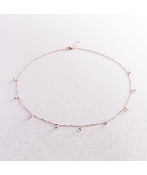 Red gold necklace with cubic zirconia col01789 Onyx 45