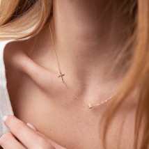 Gold necklace with a cross 860251 Onyx 40