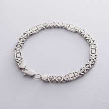 Мужской серебряный браслет (Евро Версаче 1.0 см) ро217012 Онікс 23