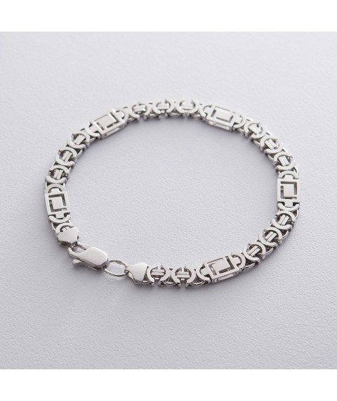 Мужской серебряный браслет (Евро Версаче 1.0 см) ро217012 Онікс 23