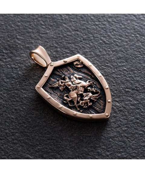 Gold pendant "St. George the Victorious" p03808 Onyx