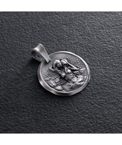 Срібний кулон "Знак зодіаку Водолій" 133221водолій Онікс