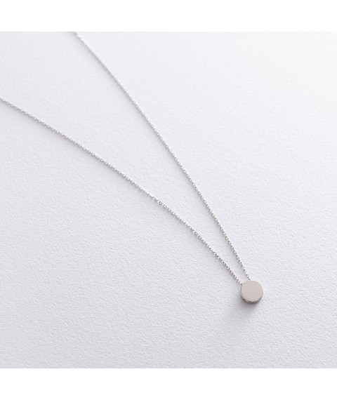 Necklace "Small circle" in white gold (0.7 cm) count01745 Onyx 45