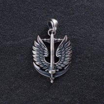 Silver pendant "Defender of Ukraine" 1279 Onyx