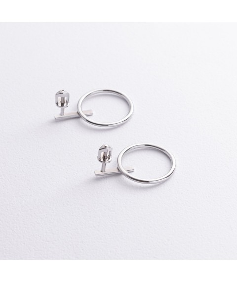 Gold earrings - studs "Confidence" s07275 Onix