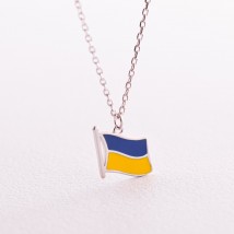 Колье "Флаг Украины" в серебре (синяя и желтая эмаль) 181237 Онікс  46