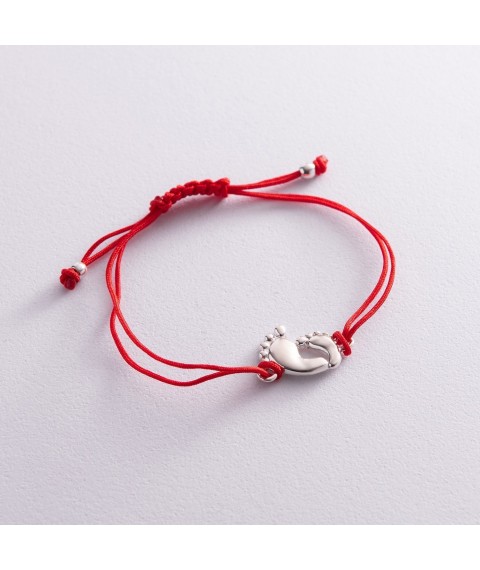 Bracelet with red thread "Baby's feet" 141109 Onyx 20