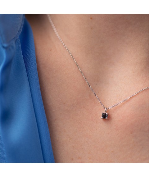 Gold necklace with black diamond flask0098y Onyx 45