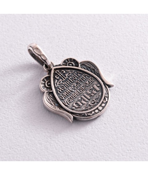 Silver pendant "Holy Equal-to-the-Apostles Princess Olga" 131700 Onyx