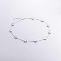 Silver necklace "Clover" (mother of pearl) 181304 Onyx 50