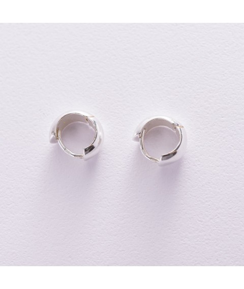 Срібні сережки "Кільця" (1.3 см) 122781 Онікс