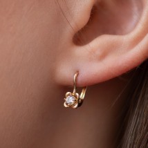 Gold earrings with cubic zirconia s05964 Onyx