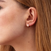 Earrings - rings in red gold mini s08821 Onyx