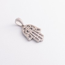Серебряный кулон "Хамса" с фианитами 1190 Онікс