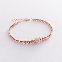 Bracelet "Balls" in red gold (cubic zirconia) b04697 Onix 20