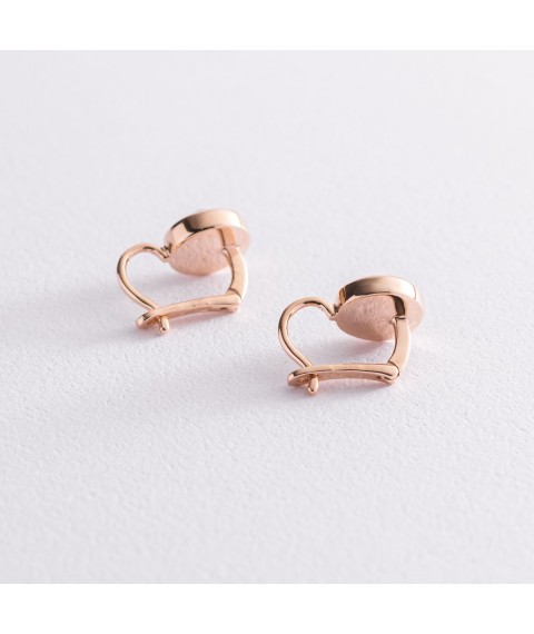 Gold earrings with pink cubic zirconia s07463 Onyx