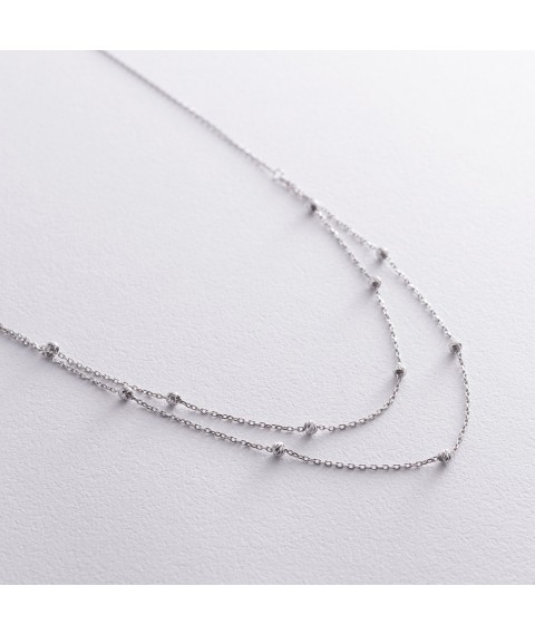 Double necklace "Balls" in white gold count02454 Onix 38