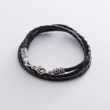 Leather cord with silver clasp 18533 Onix 65