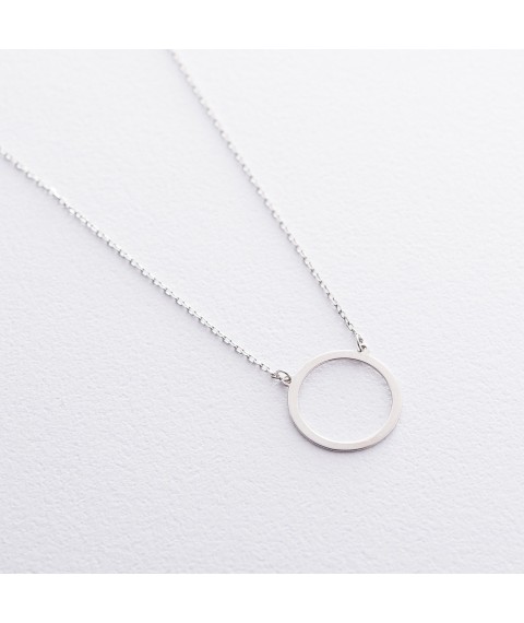 Silver necklace "Circle" 18907 Onyx 42