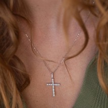 Cross in white gold with diamonds pb0292cha Onyx