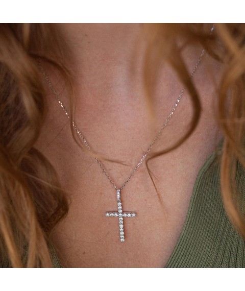 Cross in white gold with diamonds pb0292cha Onyx