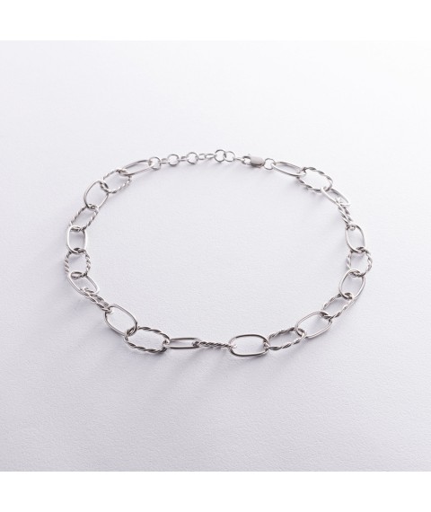 Silver necklace "Freedom" (rhodium) 181273 Onix 40