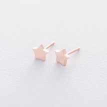 Gold stud earrings "Stars" s06046 Onyx