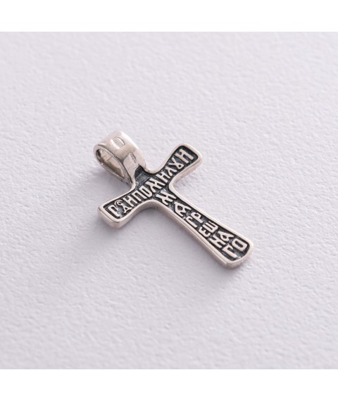 Православный серебряный крест 133088 Онікс