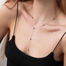 Necklace 2 in 1 "Balls" in white gold coll01981 Onix 42