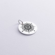 Silver pendant "Compass" 132722com Onyx
