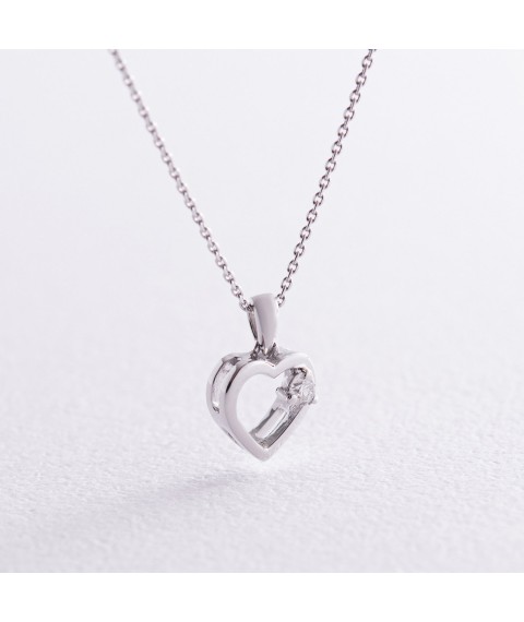 Gold necklace "Heart" with diamond flask0106z Onyx