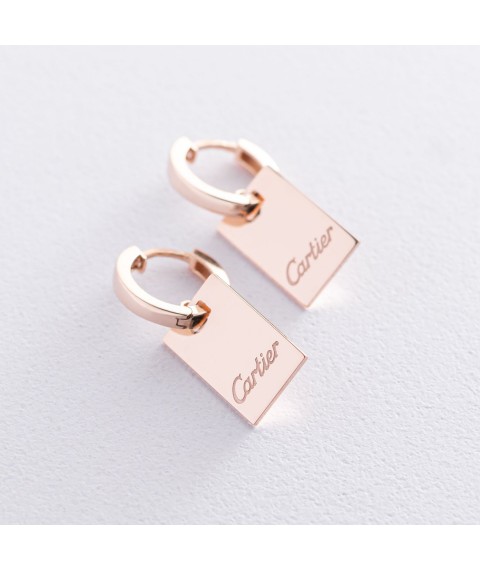 Gold earrings - rings s07023 Onyx