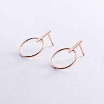 Gold earrings - studs "Confidence" s07913 Onix