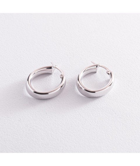 Oval earrings in white gold s07857 Onyx