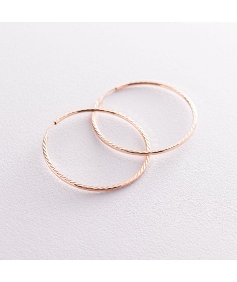 Gold earrings "Rings" (3.9 cm) s01879 Onyx