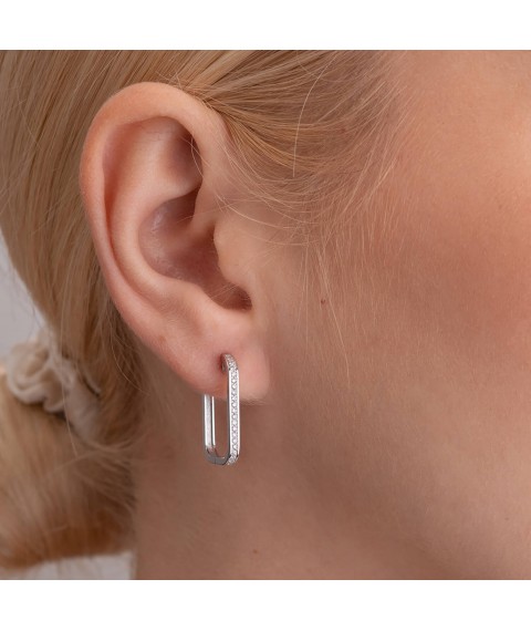 Gold earrings with diamonds 319651121 Onyx