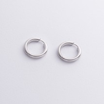 Сережки - кільця у сріблі 7206 Онікс