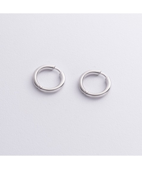 Earrings - rings in silver 7206 Onyx