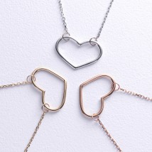 Necklace "Heart" in yellow gold count02470 Onix 47