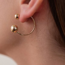Earrings "Helga" with balls (yellow gold) s08233 Onyx