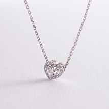 Золотое колье "Сердце" с бриллиантами 722201121 Онікс  45