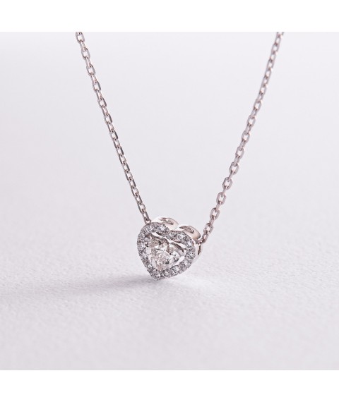 Золотое колье "Сердце" с бриллиантами 722201121 Онікс  45
