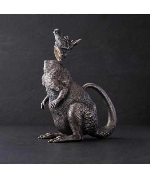 Handmade silver figure "Kangaroo" 23163 Onyx