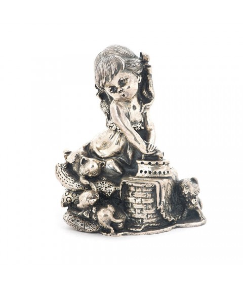 Handmade silver figurine "Little girl" ser00056 Onix