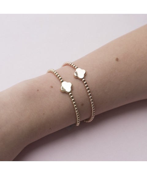 Gold women's bracelet "Clover" b02734 Onix 20