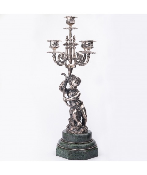 Handmade silver candlestick "Antique" ser00037 Onyx
