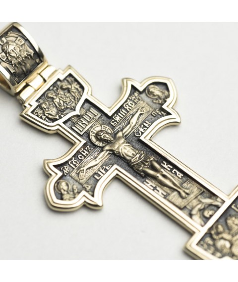 Золотой крест с чернением п03201 Онікс