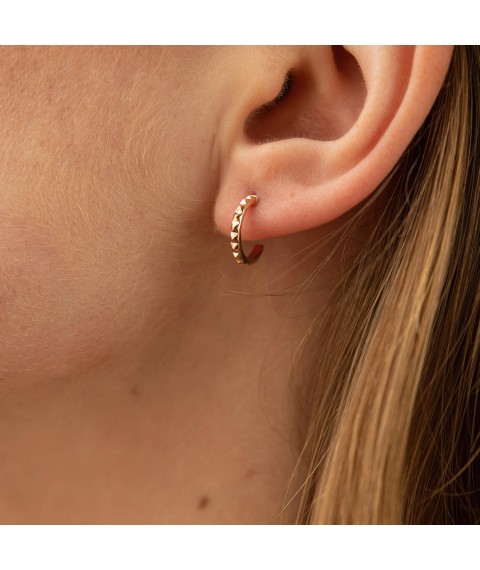 Earrings - studs "Mona" in red gold mini s08439 Onyx