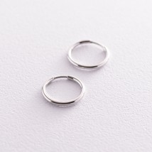 Серьги - кольца в серебре (1.5 см) 122884 Онікс