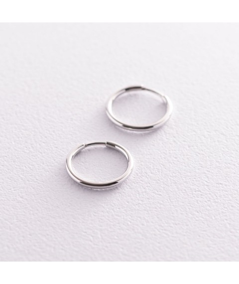 Earrings - rings in silver (1.5 cm) 122884 Onyx